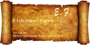 Eichinger Fanni névjegykártya
